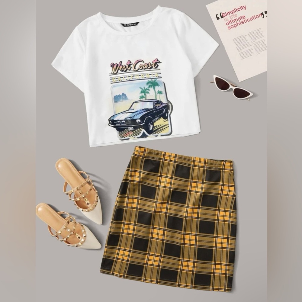 Two Piece Shirt and Skirt Set